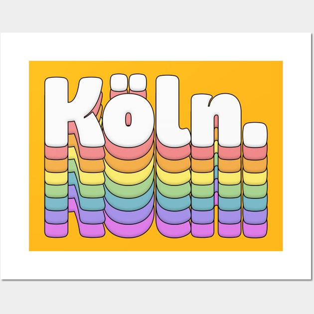 Köln \\\//// Retro Typography Design Wall Art by DankFutura